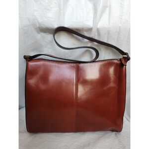 Fossil brown Red leather‎ bag purse Gold Beautiful Handbag Shoulder